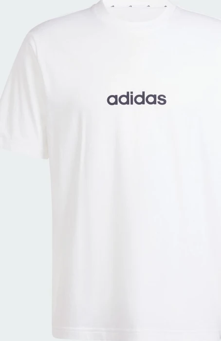 adidas Essentials Linear Single Jersey T-Shirt kurzarm weiß/schwarz (Herren)