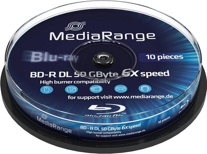 MediaRange BD-R 50GB, 6x, 10er Spindel