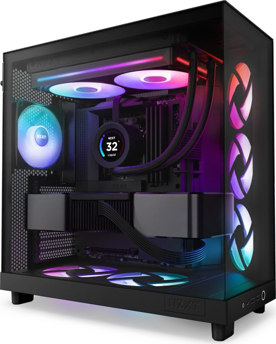 NZXT F Series F280 RGB Core Single-Frame Fan Unit, Matte Black, schwarz, LED-Steuerung, 280mm