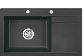 systemceram Stema 86 SL Einbau Becken links mit Ablauffernbedienung schiefer