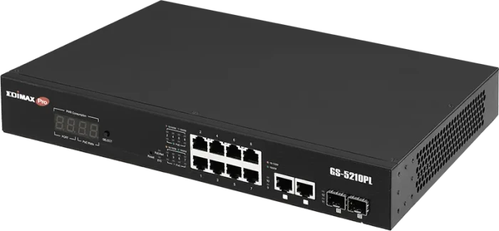 Edimax Pro GS-50 Desktop Gigabit Smart Switch, 10x RJ-45, 2x SFP, 110W PoE+