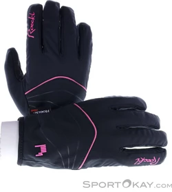 Roeckl Elena 2 Laufhandschuhe schwarz/rosa (Damen)
