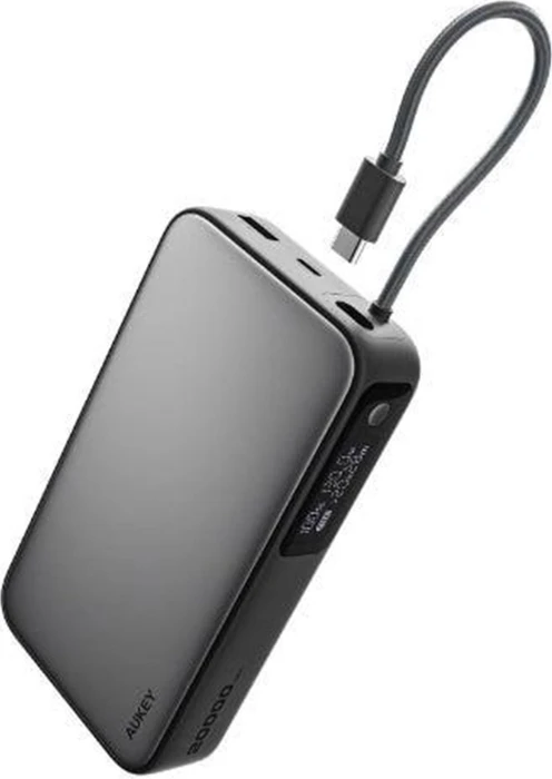 Aukey Spark Sling Power Bank Built-in USB-C Cable 130W 20000mAh grau