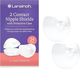 Lansinoh Brusthütchen 24mm inkl. Transportbox, 2 Stück