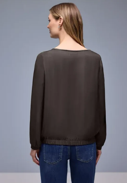 Street One Bluse mit Elastiksaum Shirt langarm molten earth (Damen)