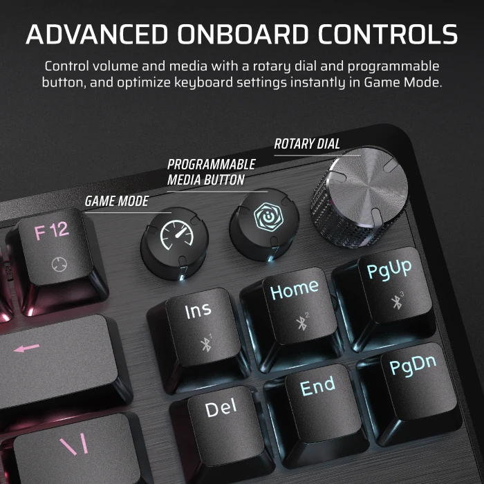 Corsair Gaming K70 CORE TKL WIRELESS RGB, schwarz, MLX RED V2, USB/Bluetooth, DE