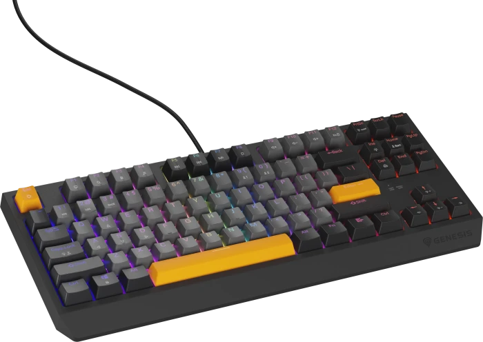 Genesis Thor 230 TKL, Anchor Gray Negative, LEDs RGB, hot-swap, Outemu Red, USB, US