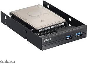 Akasa 3.5" Multifunktionspanel mit SSD/HDD Adapter, USB 3.0