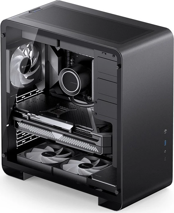 Jonsbo U4 Pro, schwarz, Glasfenster