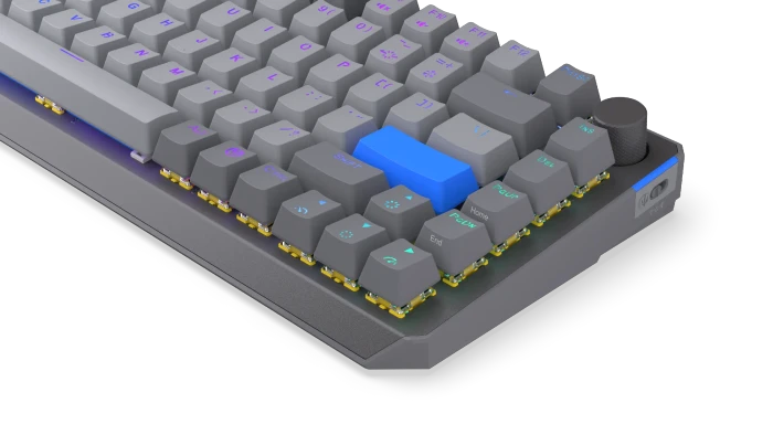 Endorfy Thock V2 75% Wireless, PBT, grau, LEDs RGB, hot-swap, Endorfy YELLOW, USB/Bluetooth, US