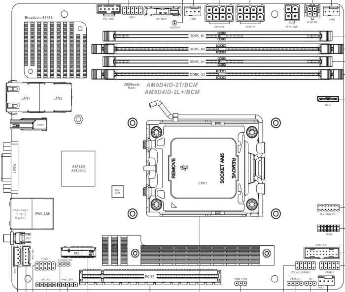 ASRock Rack AM5D4ID-2T/BCM (AMD AM5)