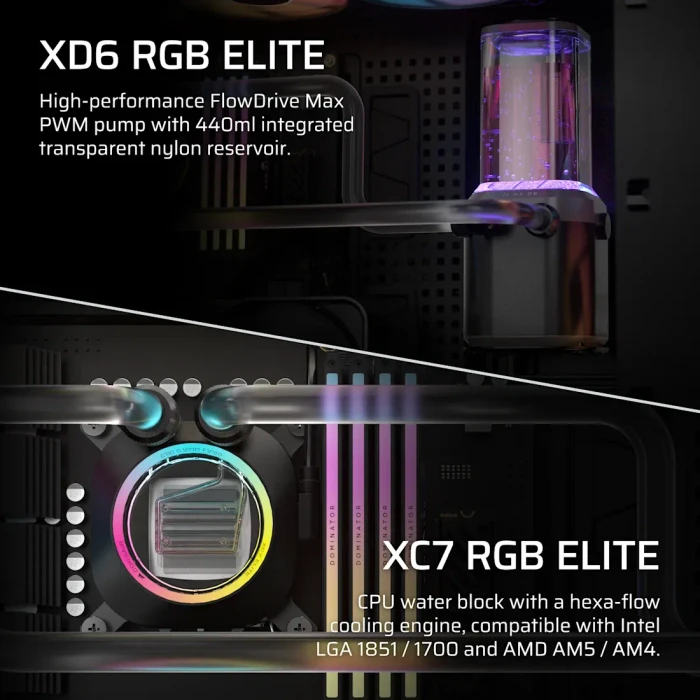 Corsair Hydro X Series iCUE LINK XH405i RGB Pro Custom Cooling Kit, schwarz