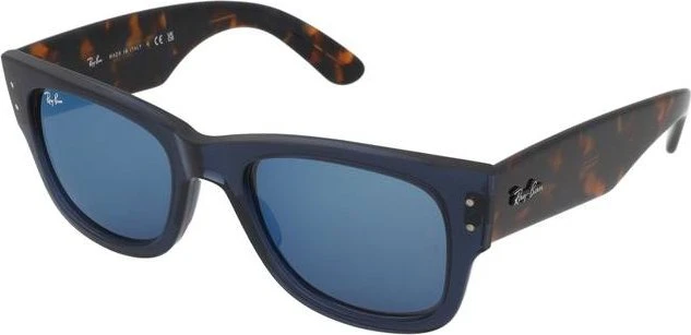 Ray-Ban RB0840S Mega Wayfarer polished dark blue transparent/blau