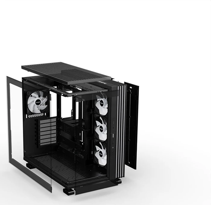 be quiet! Light Base 600 LX Black, schwarz, Glasfenster