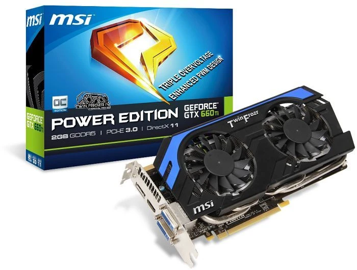 MSI GeForce GTX 660 Ti, N660Ti-PE-2GD5/OC Twin Frozr IV Power Edition OC, 2GB GDDR5, 2x DVI, HDMI, DP