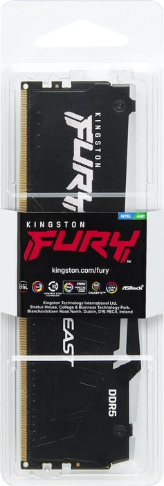 Kingston FURY Beast RGB schwarz UDIMM 8GB, DDR5-6000, CL30-36-36, 1RX16