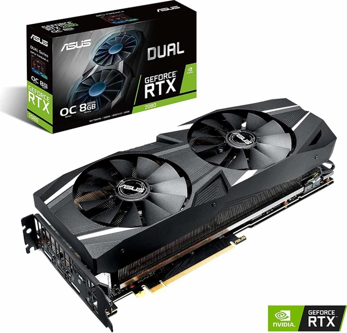 ASUS Dual GeForce RTX 2080 OC, DUAL-RTX2080-O8G, 8GB GDDR6, HDMI, USB-C, 3x DP