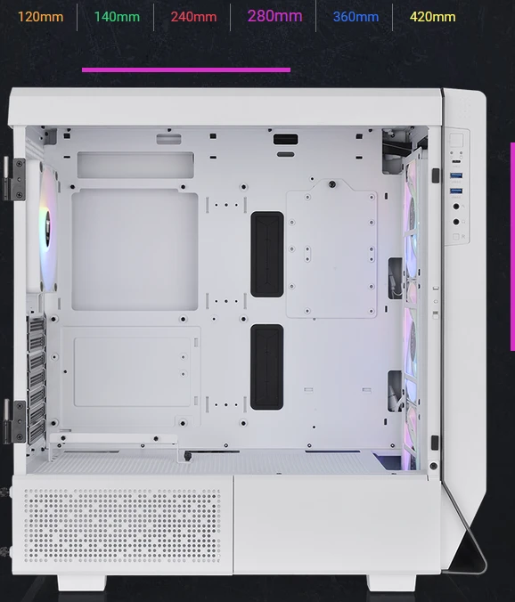 Thermaltake Ceres 500 TG ARGB Snow Edition, weiß, Glasfenster