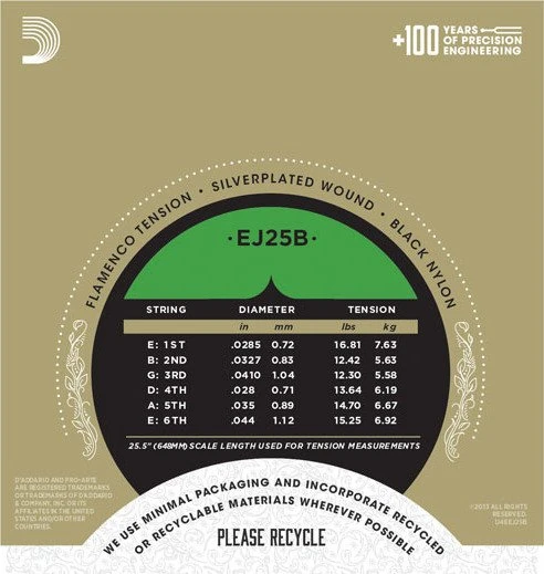 D'Addario Pro-Arté Black Nylon Composite, Flamenco