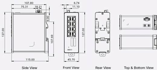 Cisco IE 1000 Industrial Railmount Smart Switch, 8x RJ-45