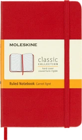 Moleskine Klassik Notizbuch, 90x140mm, liniert, fester Einband Pocket, scharlachrot, 192 Blatt