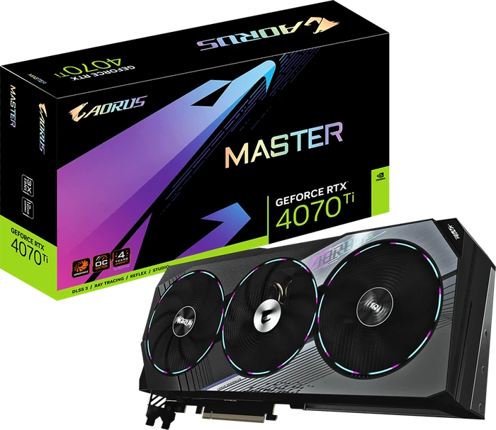 GIGABYTE AORUS GeForce RTX 4070 Ti Master 12G, 12GB GDDR6X, HDMI, 3x DP