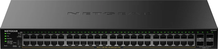 Netgear S350 Desktop Gigabit Smart Switch, 48x RJ-45, 4x SFP, 380W PoE+