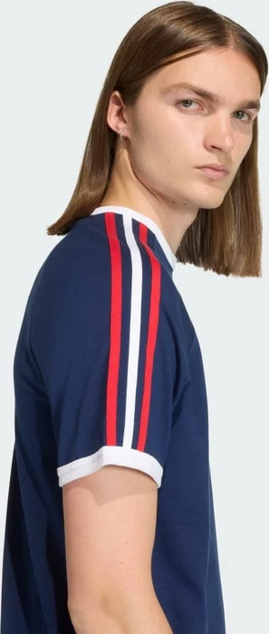 adidas 3-Streifen T-Shirt kurzarm night indigo/better scarlet/white (Herren)