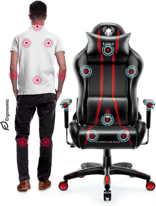 Diablo Chairs X-One 2.0 Normal Gamingstuhl, schwarz/rot