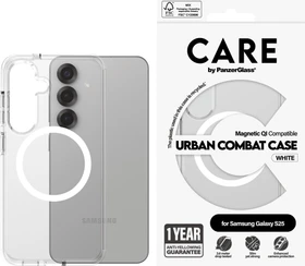 PanzerGlass Care Flagship Case Urban Combat Magnetic Qi für Samsung Galaxy S25 transparent/weiß