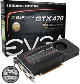 EVGA GeForce GTX 470 Superclocked, 1.25GB GDDR5, 2x DVI, Mini HDMI (012-P3-1472)
