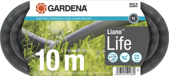 Gardena Textilschlauch Liano Life Schlauchset 13mm, 10m
