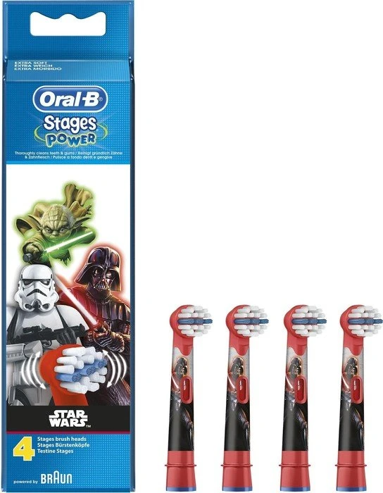 Oral-B Stages Power Kids Star Wars Kinder-Ersatzbürste, 4 Stück