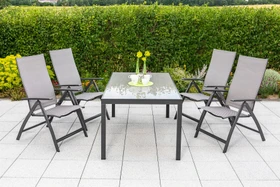 Merxx Vicenza Gartenmöbel-Set diamantbraun/graphit, 5-tlg.