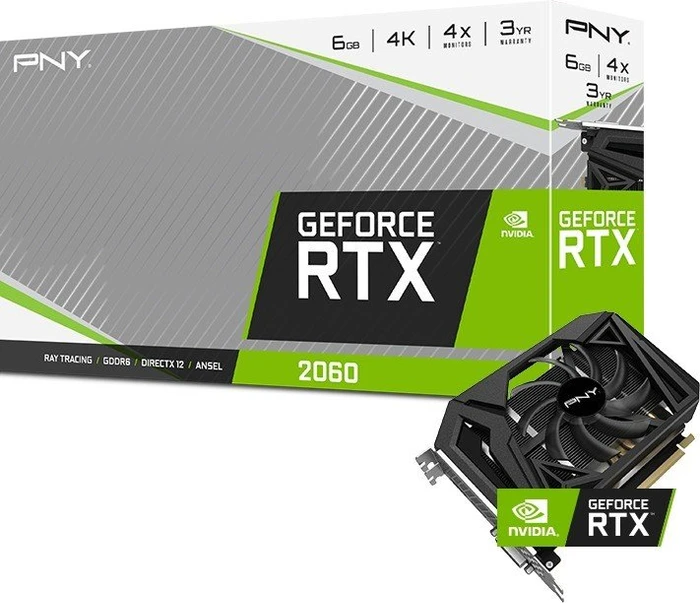 PNY GeForce RTX 2060 Single Fan, 6GB GDDR6, DVI, HDMI, DP