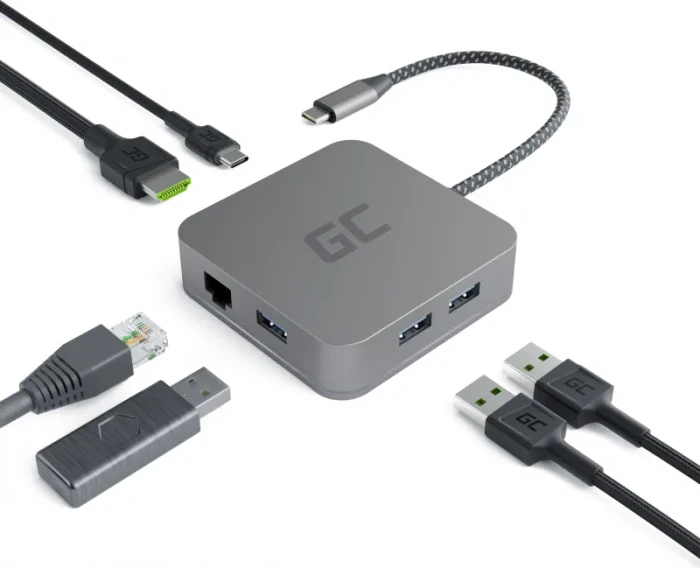 Green Cell 6in1 Docking Station, USB-C 3.0 [Stecker]