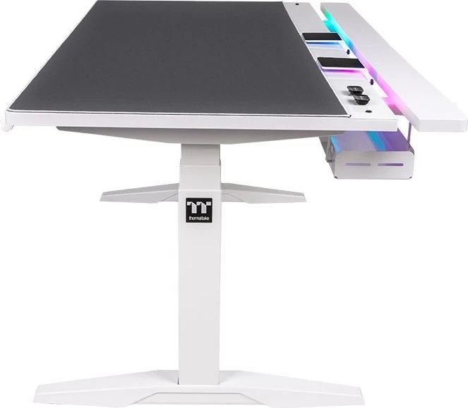 Thermaltake G700 RGB Gaming Desk elektrisch höhenverstellbarer Sitz-Steh-Schreibtisch 160x89cm Snow/weiß
