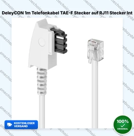 deleyCON TAE-F/RJ-11 Anschlusskabel, 1m