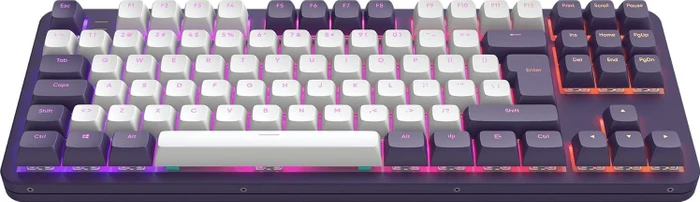 Dark Project ALU87A Violet Gaming Keyboard, weiß/violett, LEDs RGB, g3ms Sapphire, USB, DE
