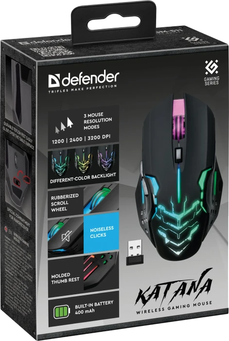 Defender Katana GM-511 Wireless Gaming Mouse schwarz, USB