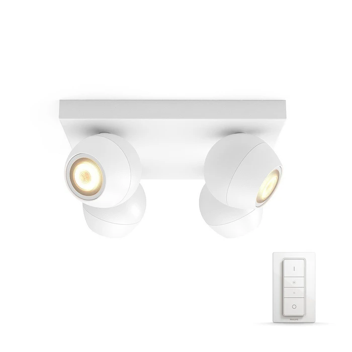 Philips Hue White Ambiance Buckram 4-flammig weiß