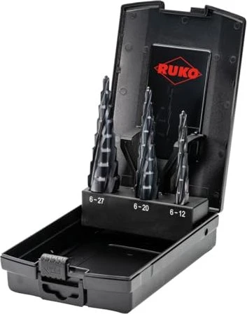 Ruko UltimateCut HSS RUnaTEC Stufenbohrer-Sortiment inkl. Werkzeugbox, 3-tlg.