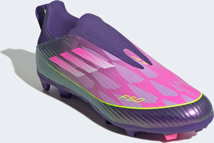 adidas F50 League Laceless FG/MG purple/cloud white/lucid lemon (Junior)