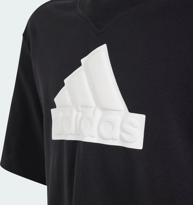 adidas Future Icons Logo Piqué T-Shirt kurzarm schwarz/weiß (Junior)
