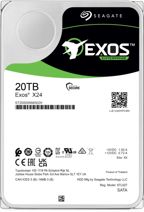 Seagate Exos X X24 20TB, 24/7, 512e/4Kn / 3.5" / SATA 6Gb/s