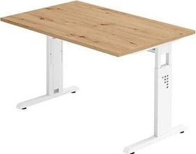 Hammerbacher Ergonomic O-Serie OS12/E/W Schreibtisch 120x80cm Eiche/weiß
