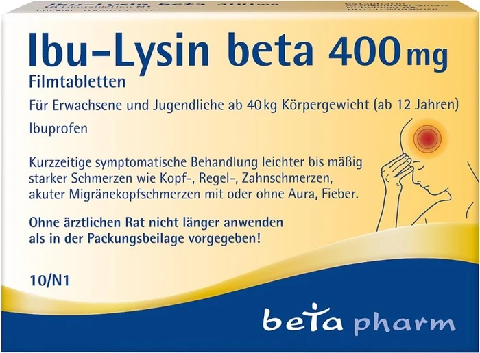 betapharm Ibu-Lysin beta 400mg Filmtabletten, 10 Stück