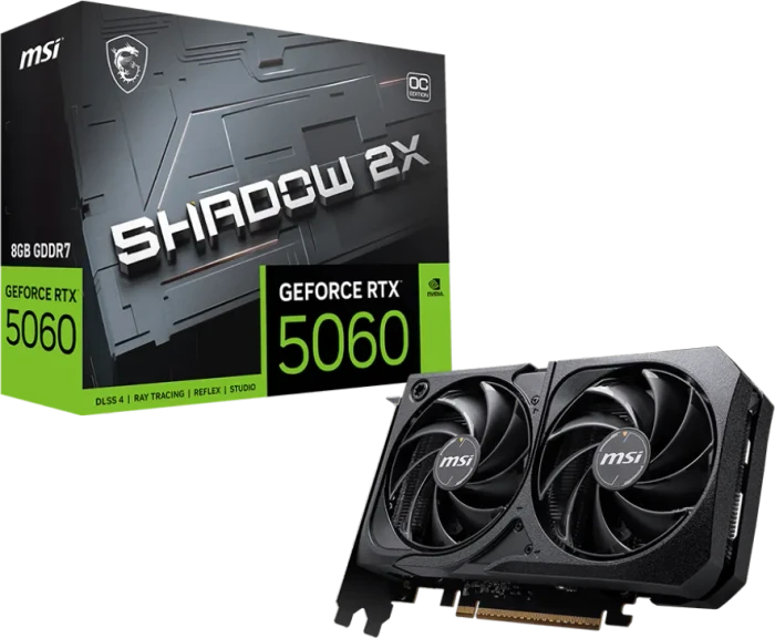 MSI GeForce RTX 5060 8G Shadow 2X OC, G5060-8S2C, 8GB GDDR7, HDMI, 3x DP