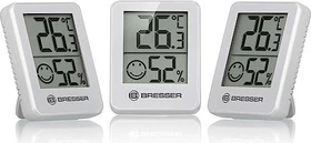 Bresser Temeo Hygro Indikator Temperaturstation weiß, digital, 3 Stück