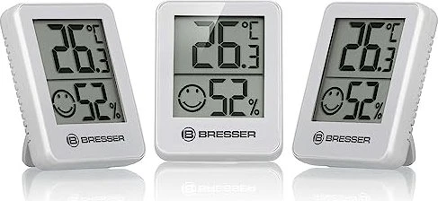 Bresser Temeo Hygro Indikator Temperaturstation weiß, digital, 3 Stück